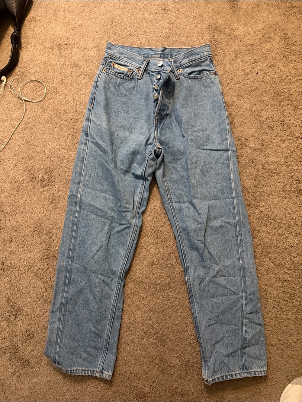 Calvin Klein Light Blue Relaxed High-Rise Jeans